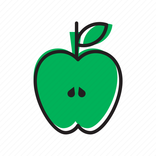 Apple, food, fruit, green, half, slice, vegetable icon - Download on Iconfinder