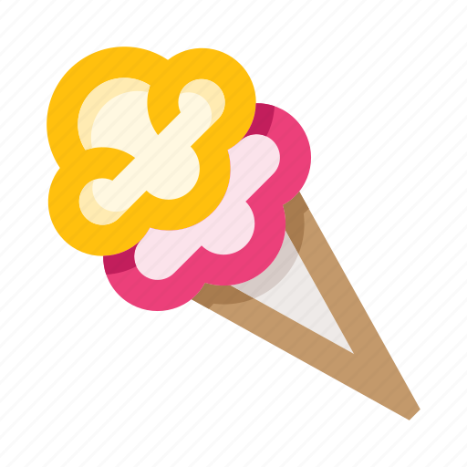 Ice, cream, cone, dessert, sweet, waffle, waffle corn icon - Download on Iconfinder