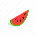 food, fruit, green, isometric, summer, sweet, watermelon
