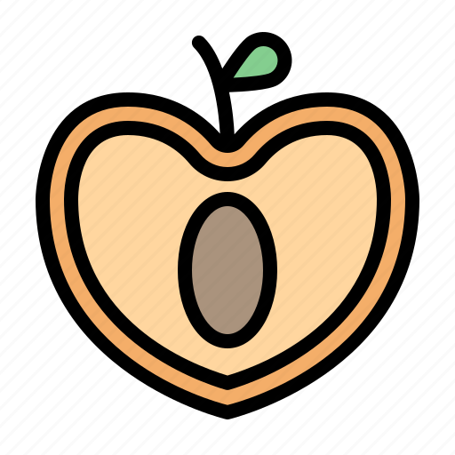 Food, split, fruit, peach, eat, gastronomy, vegetable icon - Download on Iconfinder