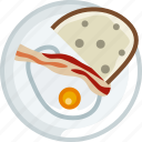 breakfast, cooking, dish, egg, food, ham