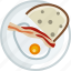 breakfast, cooking, dish, egg, food, ham 