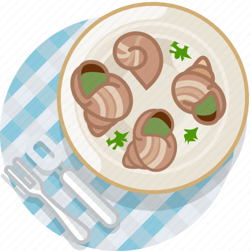 Food, france, gastronomy, meal, plate, snails, tablecloth icon - Download on Iconfinder