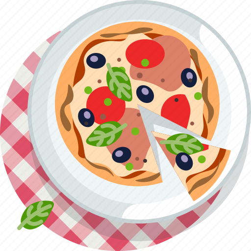 Food, gastronomy, lunch, meal, pizza, plate, tablecloth icon - Download on Iconfinder