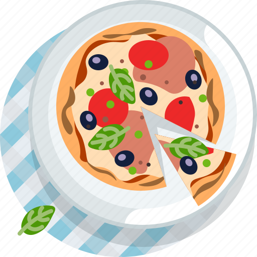 Food, gastronomy, lunch, meal, pizza, plate, tablecloth icon - Download on Iconfinder
