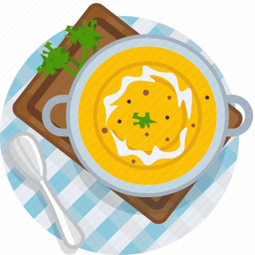 Food, gastronomy, meal, plate, pumpkin, soup, tablecloth icon - Download on Iconfinder