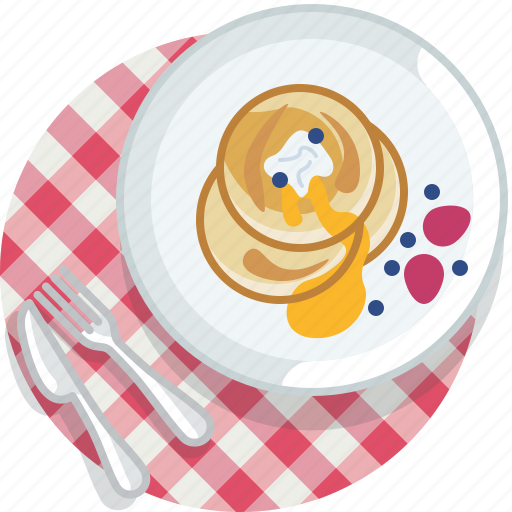 Food, gastronomy, lunch, meal, pancake, plate, tablecloth icon - Download on Iconfinder