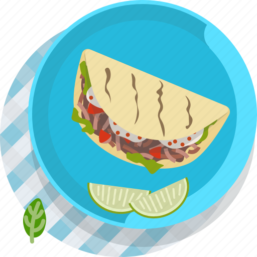 Food, gastronomy, meal, plate, tablecloth, tacos, tortilla icon - Download on Iconfinder