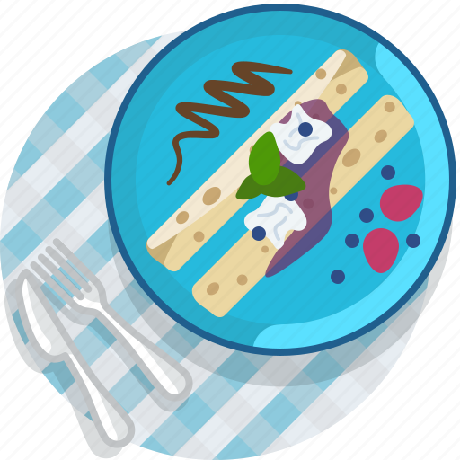 Food, gastronomy, meal, pancake, plate, sweet, tablecloth icon - Download on Iconfinder