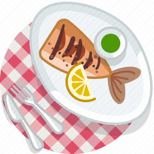 Cooking, fish, food, grill, meal, restaurant, tablecloth icon - Download on Iconfinder