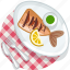 cooking, fish, food, grill, meal, restaurant, tablecloth 