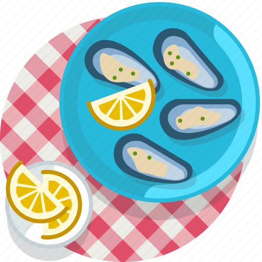 Clam, cooking, food, meal, restaurant, seafood, tablecloth icon - Download on Iconfinder