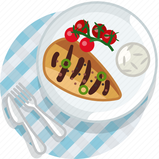 Chicken, cooking, food, grill, meal, restaurant, tablecloth icon - Download on Iconfinder