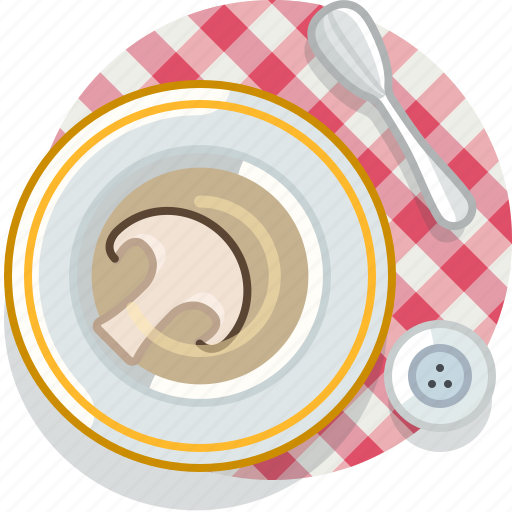 Cooking, food, meal, mushroom, restaurant, soup, tablecloth icon - Download on Iconfinder