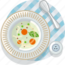 cooking, food, meal, restaurant, soup, tablecloth, vegetable