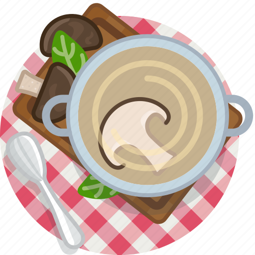 Cooking, food, meal, mushroom, restaurant, soup, tablecloth icon - Download on Iconfinder