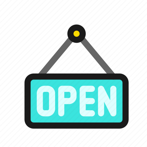 Open, sign, store, shop, restaurant, commerce, business icon - Download on Iconfinder