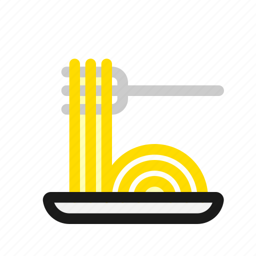 Noodle, pasta, spaghetti, plate, fork, diner, food icon - Download on Iconfinder