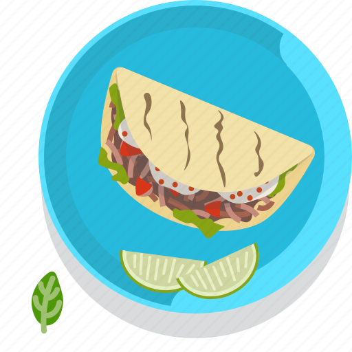Food, gastronomy, meal, mexico, plate, restaurant, tacos icon - Download on Iconfinder