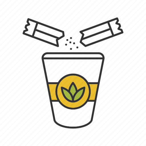 Cup, drink, green, paper glass, sugar sachet, sugar stick, tea icon - Download on Iconfinder