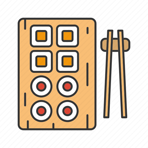 Chopsticks, dish, food, japanese, rolls, seafood, sushi icon - Download on Iconfinder