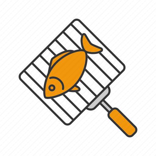 Barbeque, bbq, cooking, fish, food, grilled, hand grill icon - Download on Iconfinder