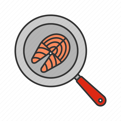 Cooking, fish, fish steak, frying, frypan, salmon, seafood icon - Download on Iconfinder