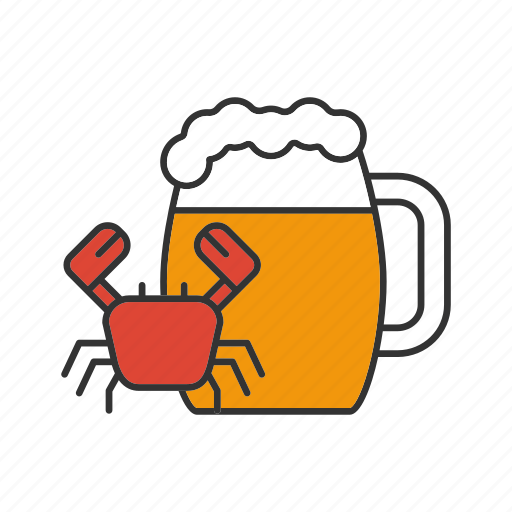 Ale, bar, beer, crab, drink, mug, seafood icon - Download on Iconfinder