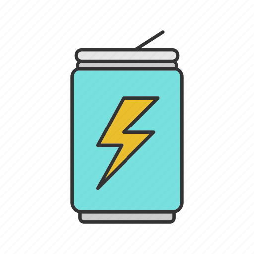 Beverage, can, drink, drinking, energy drink, lightning bolt, soda icon - Download on Iconfinder