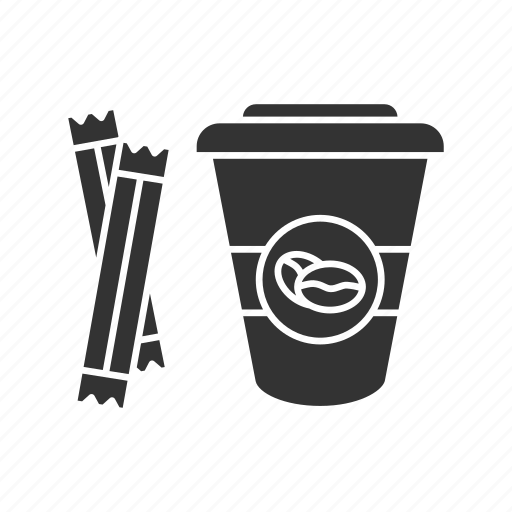 Coffee, coffee to go, cup, drink, paper glass, sugar sachets, sugar sticks icon - Download on Iconfinder