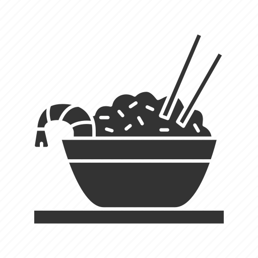 Bowl, chinese, chopsticks, food, rice, seafood, shrimp icon - Download on Iconfinder