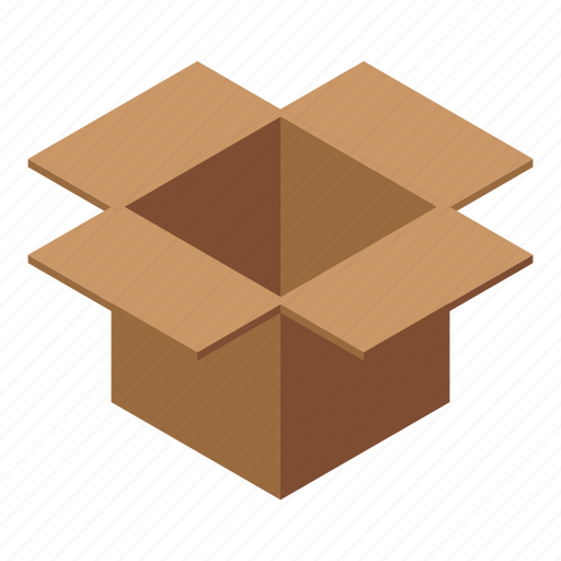 Open, carton, box, isometric icon - Download on Iconfinder