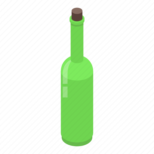 Drink, glass, bottle, isometric icon - Download on Iconfinder