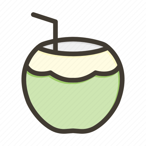 Coconut, fruit, drink, beach, summer icon - Download on Iconfinder