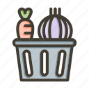 vegetable basket, food, fruit, healthy, grocery