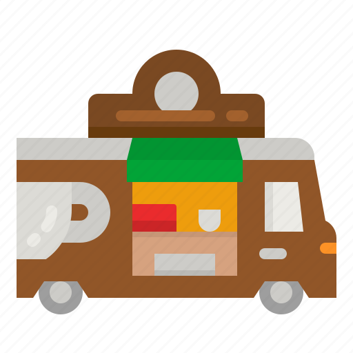 Coffee, food, van, truck, delivery icon - Download on Iconfinder