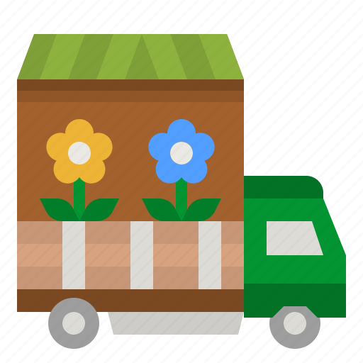 Flower, food, truck, delivery, trucking icon - Download on Iconfinder