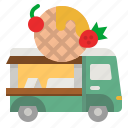 waffle, food, truck, delivery, trucking