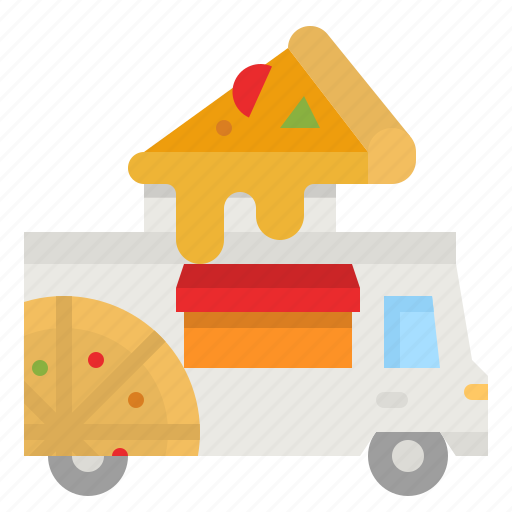 Pizza, deliver, truck, shipping, food icon - Download on Iconfinder