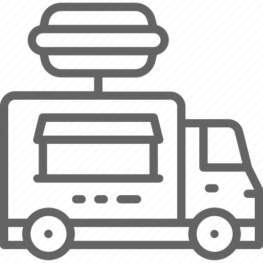 Burgers, fast, food, leg, line, truck, vehicle icon - Download on Iconfinder