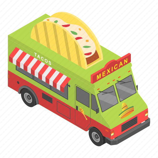 Bar, business, cartoon, food, isometric, mexican, truck icon - Download on Iconfinder