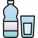 mineral, water, bottle, drop, pipe