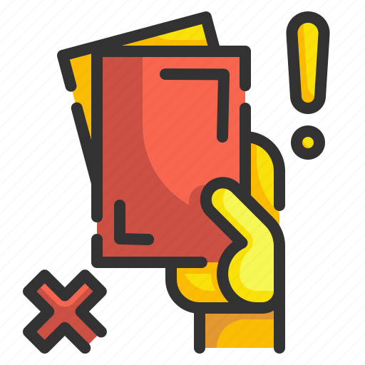Soccer, card, referee, football, warning, foul, hand icon - Download on Iconfinder