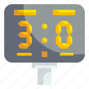 scoreboard, soccer, football, sport, competition, match, numbers