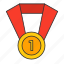 achievement, badge, education, football, gold, medal, rank 