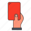 card, football, hand, holding, red, refree, sport 