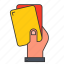 card, competition, foul, penalty, red, referee, yellow