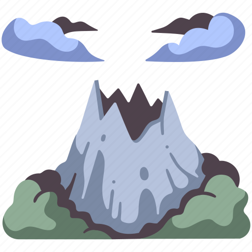 Mountain, volcano, nature, crater, volcanic, travel, forest icon - Download on Iconfinder