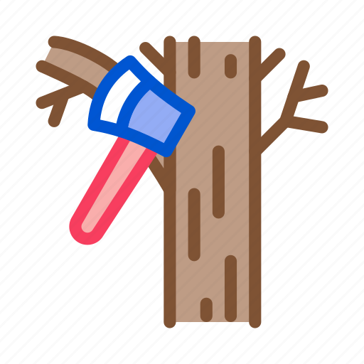Ax, equipment, fence, lumberjack, protection, tree, working icon - Download on Iconfinder
