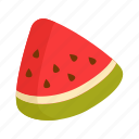 watermelon, flat, icon, fork, equipment, eat, vegetable, food, fresh